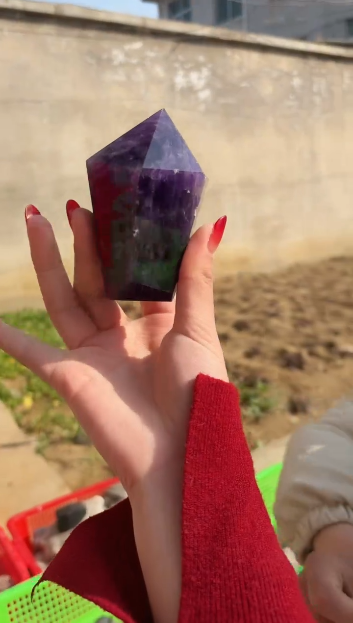 【闪购商品】水晶摆件未镶嵌紫水晶柱子 298