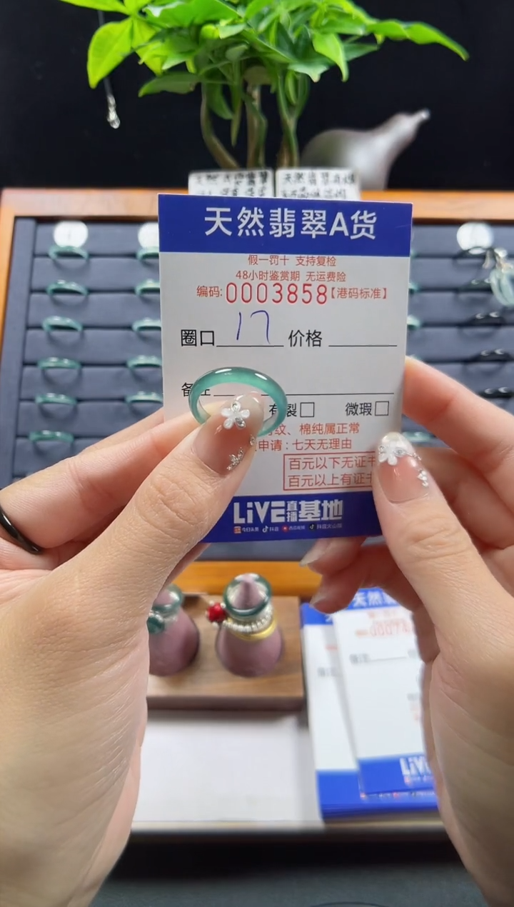 【闪购商品】翡翠戒指未镶嵌天然翡翠戒指3858