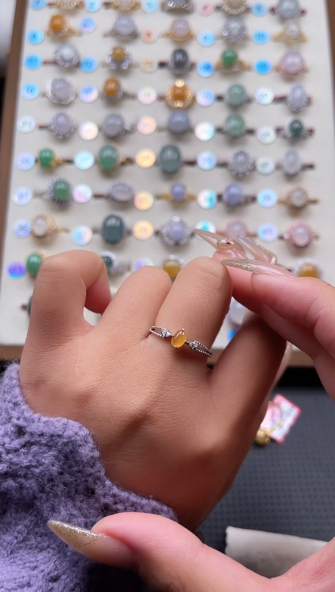 【闪购商品】翡翠戒指银S925镶嵌天然A货翡翠戒指