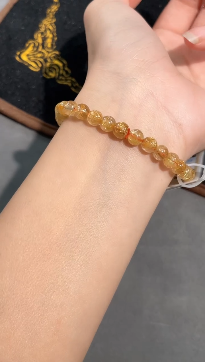 【闪购商品】发晶手链未镶嵌11号钛金单圈6mm