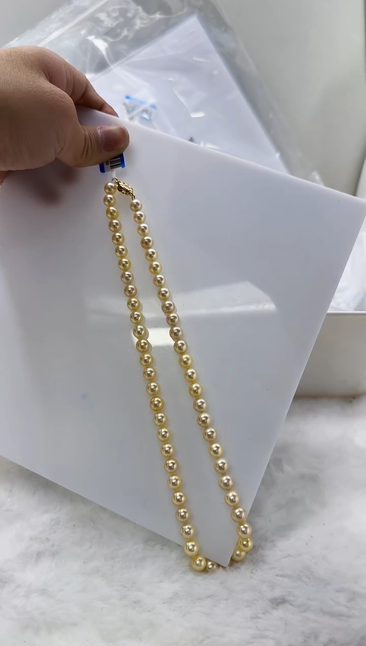 【闪购商品】海水珍珠DA银S925镶嵌t877 羽皇金项链7