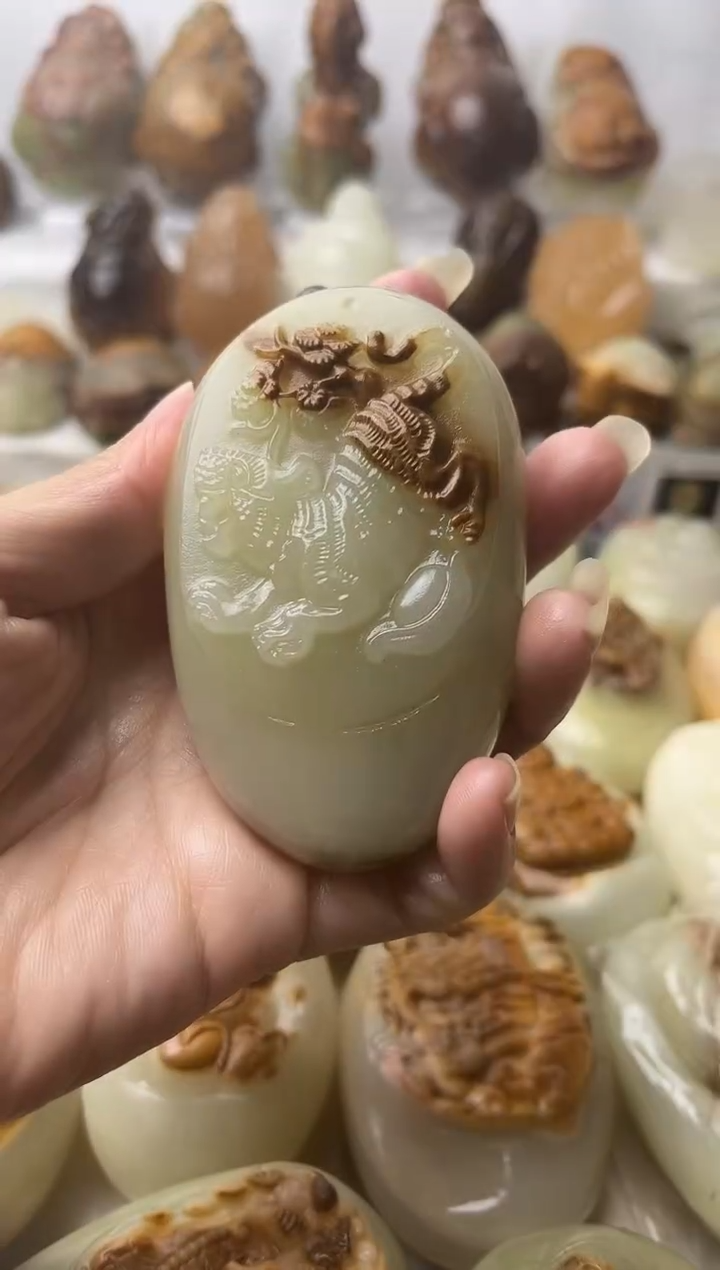 石材方解石手把摆件不退换虎