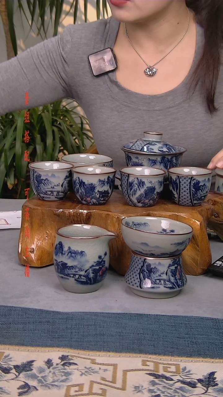 简装家用款8件套 老陶泥开片纹陶瓷茶具