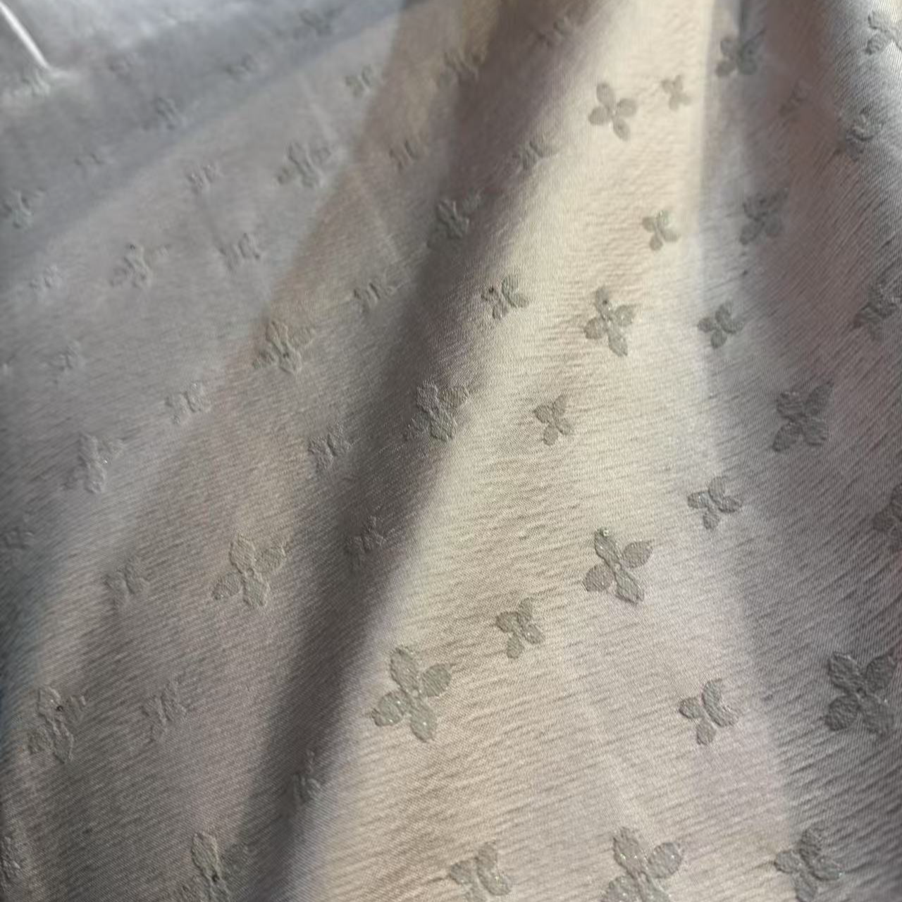 （喜物&上久楷-粉-桂花-丝毛）29/高品桑蚕丝质面料（140门幅）