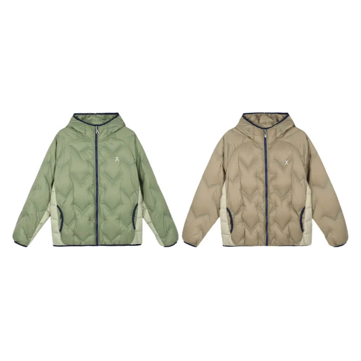 锁温保暖秋冬情侣时尚拼色气绒连帽棉服外套