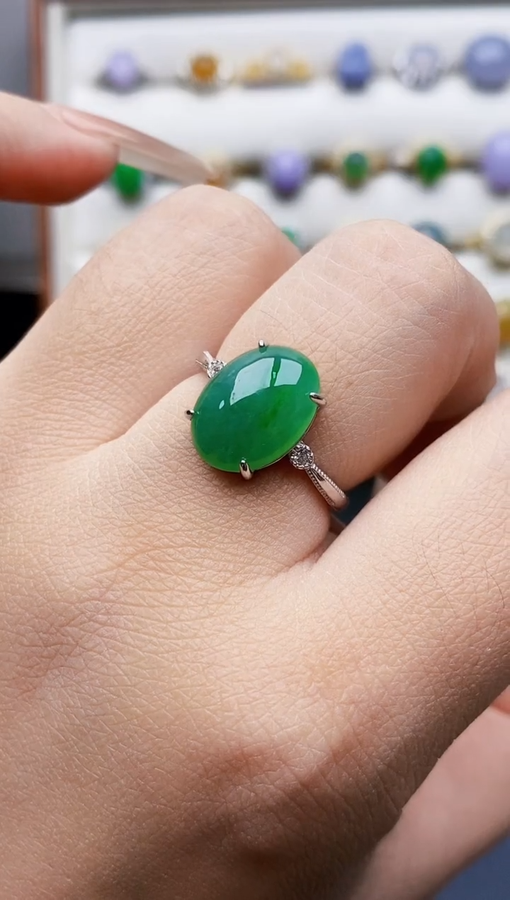 银S925镶嵌戒指翡翠1211