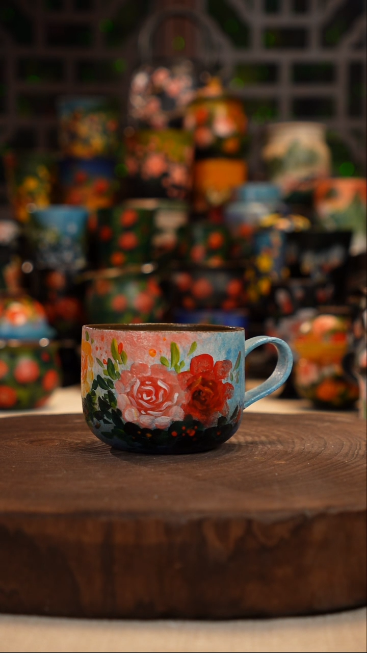 油画    釉下彩   杯子