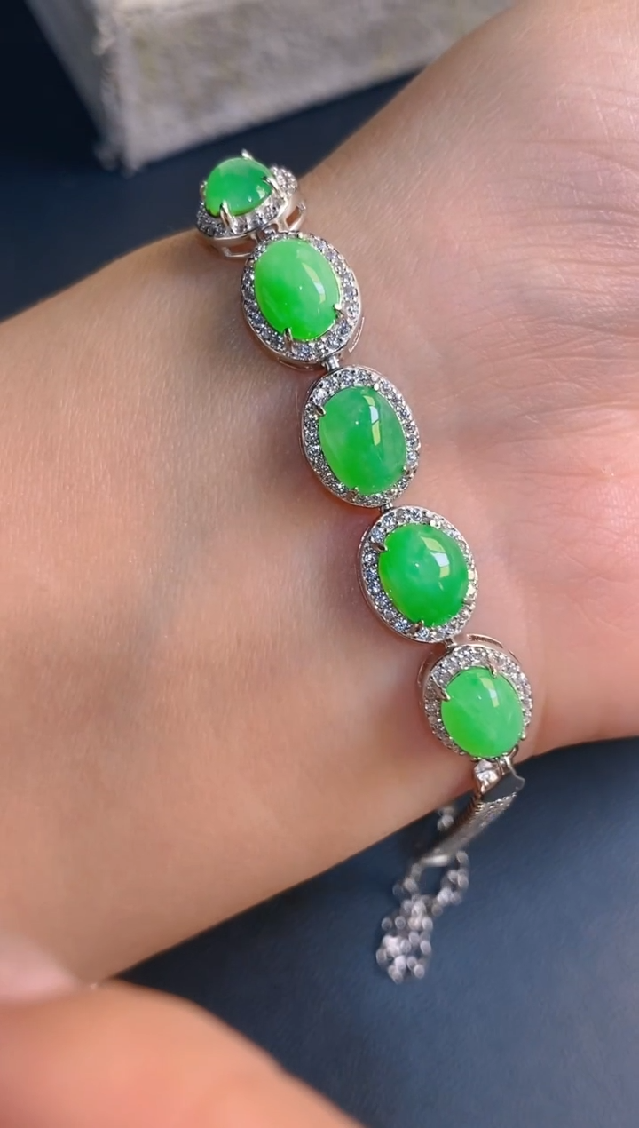 【闪购商品】翡翠耳饰银S925镶嵌天然A货翡翠1