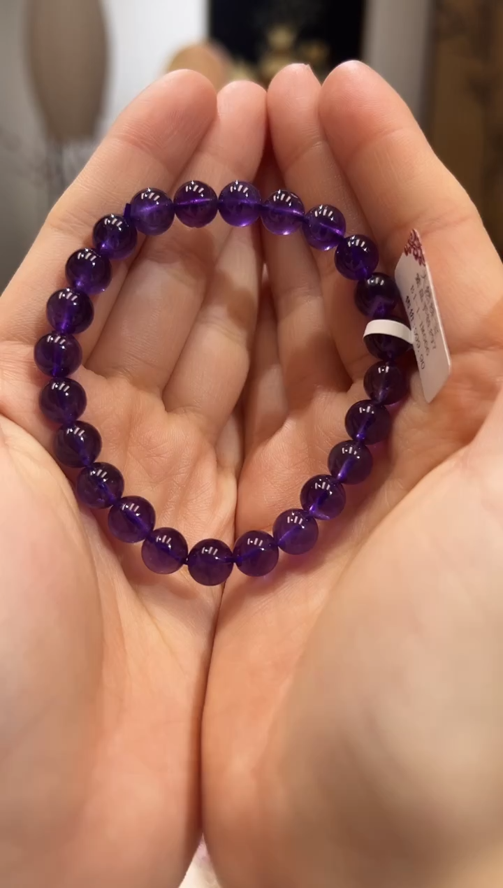 【闪购商品】水晶手串未镶嵌YW1135紫晶手链7+