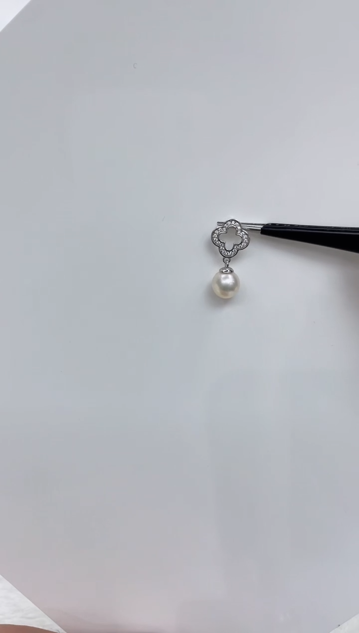 【闪购商品】海水珍珠吊坠(不含链)银S925镶嵌海水珍珠吊坠