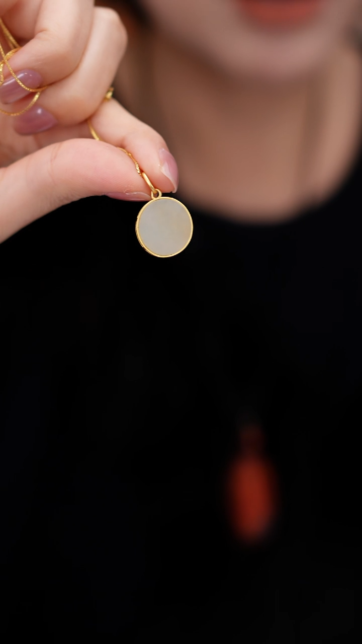 银S925镶嵌和田玉挂件MZL042和田玉龙链坠