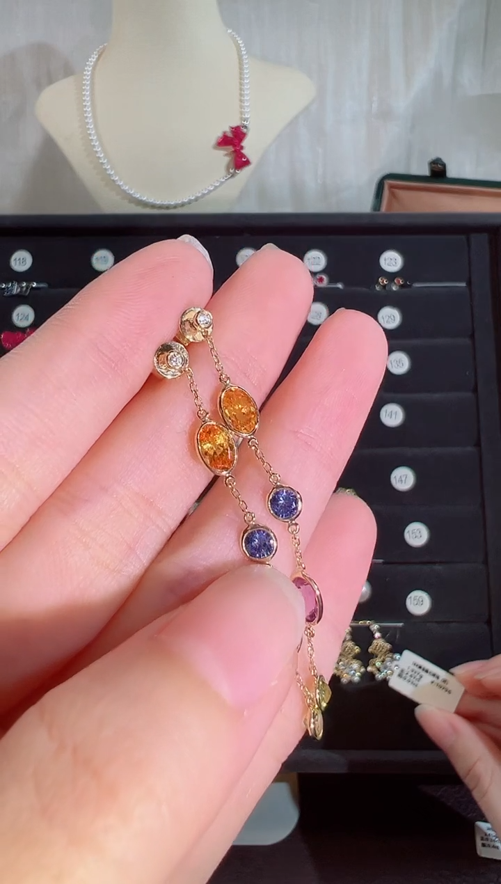 18K金镶嵌耳饰紫晶BE13276#-Y#159