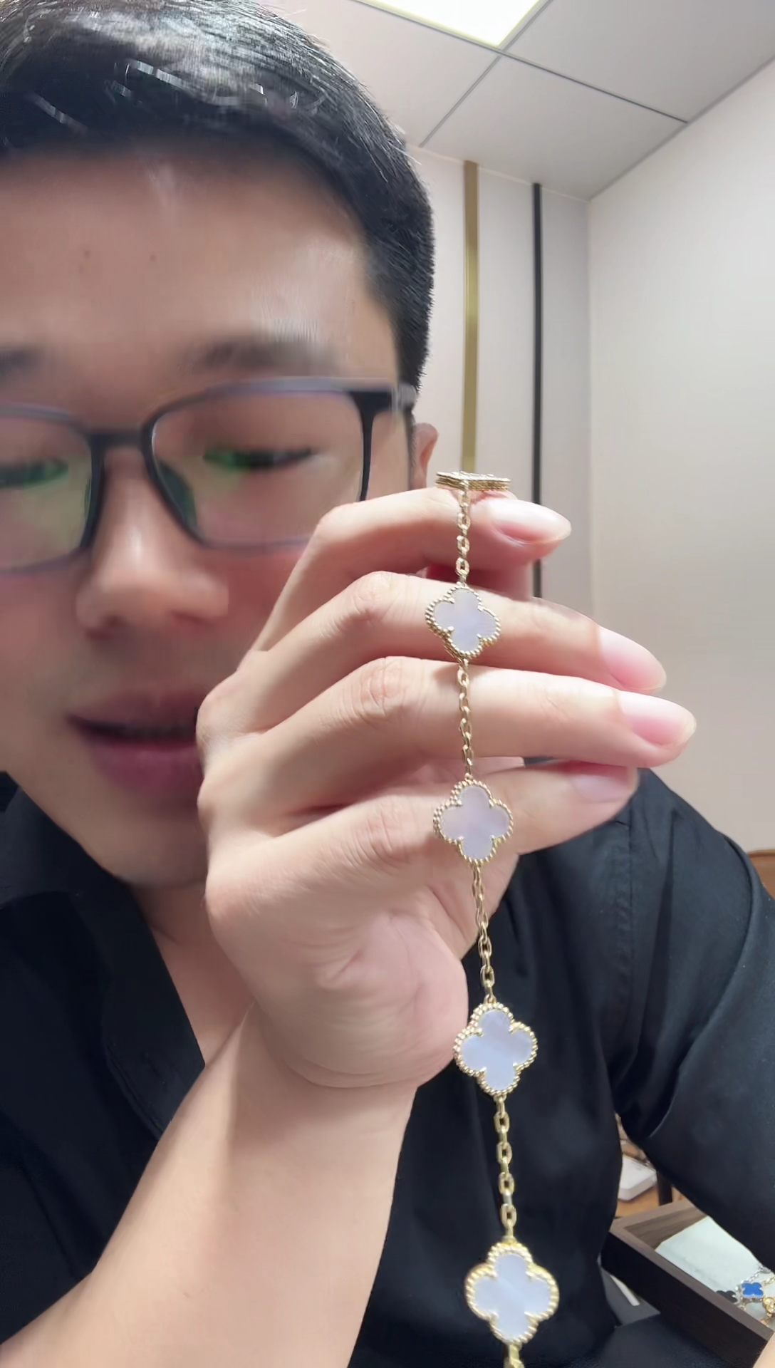 玛瑙/玉髓手链18K金镶嵌紫色k黄，五花手链GHJ24版