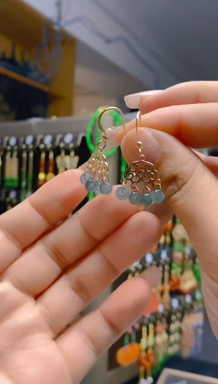 【闪购商品】翡翠耳饰合金382翡翠耳钩