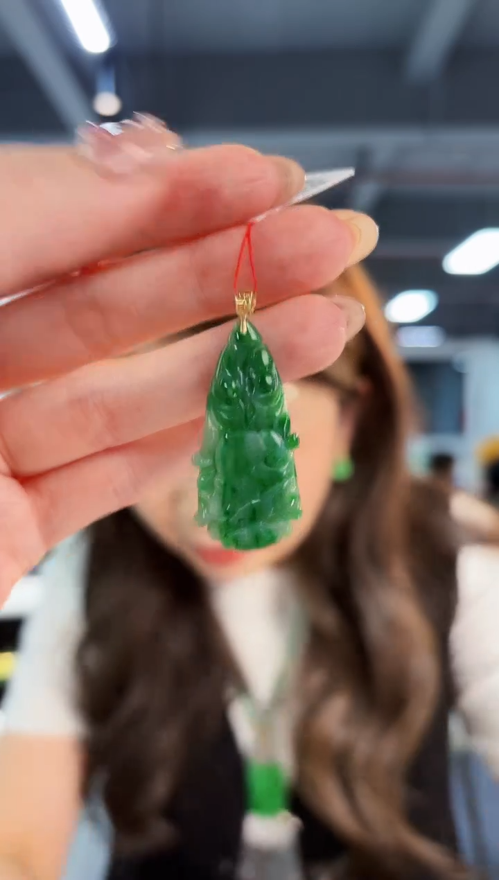 【闪购商品】翡翠颈饰18K金镶嵌缅料A货/支持复检/一件