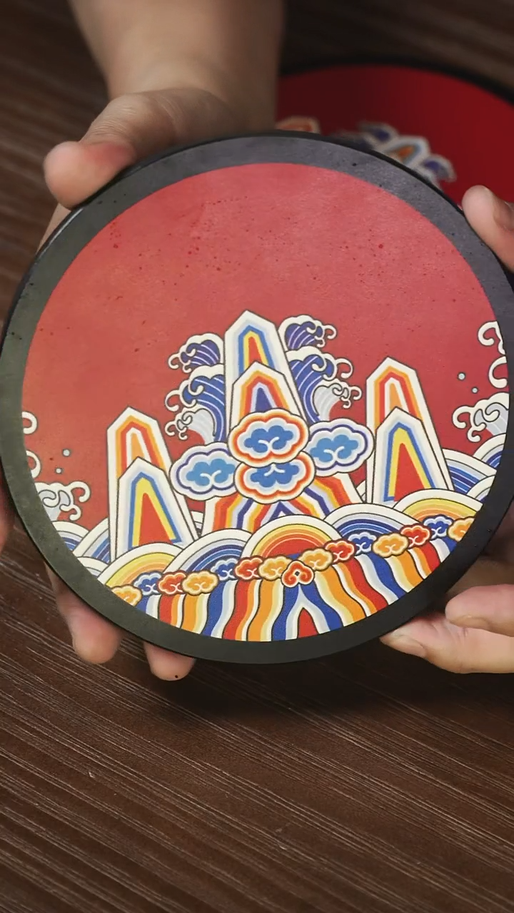 壹藏贰宝圆海水江崖大垫子一片