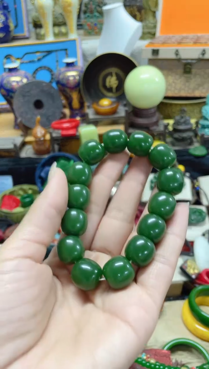 【闪购商品】和田玉（碧玉）手串未镶嵌主播推荐主播推荐