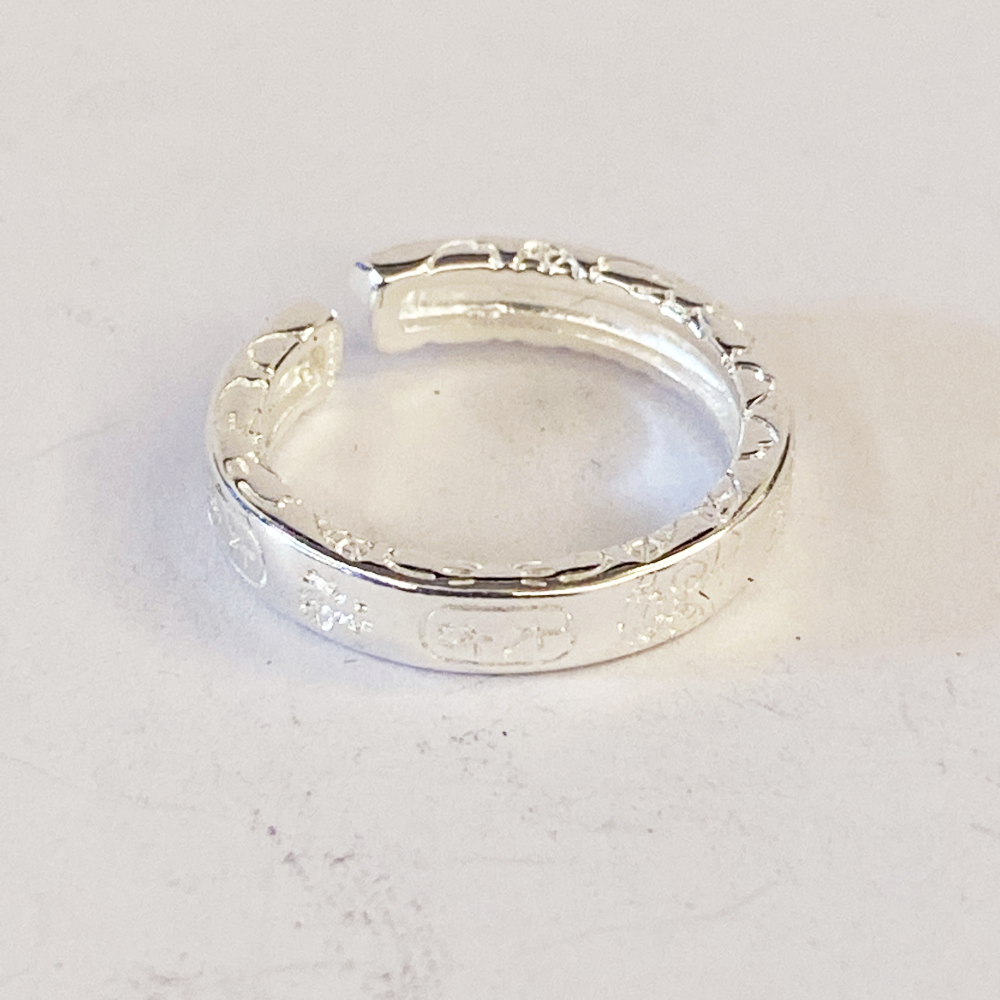  编号56  实心吉言方戒 开口指环