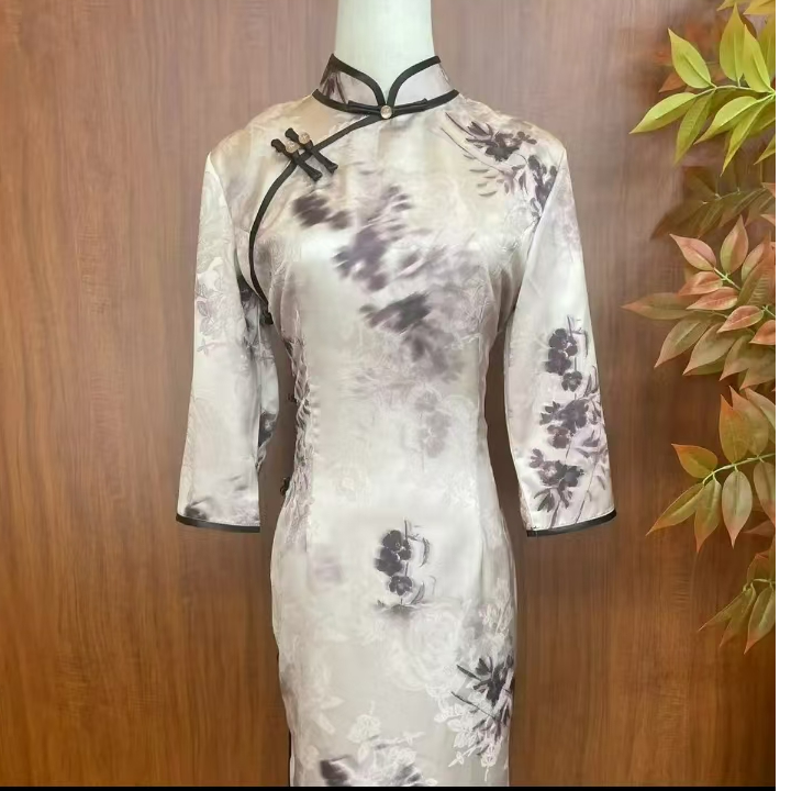 【浮光叶影】2024新款春季中国风复古修身优雅旗袍日常