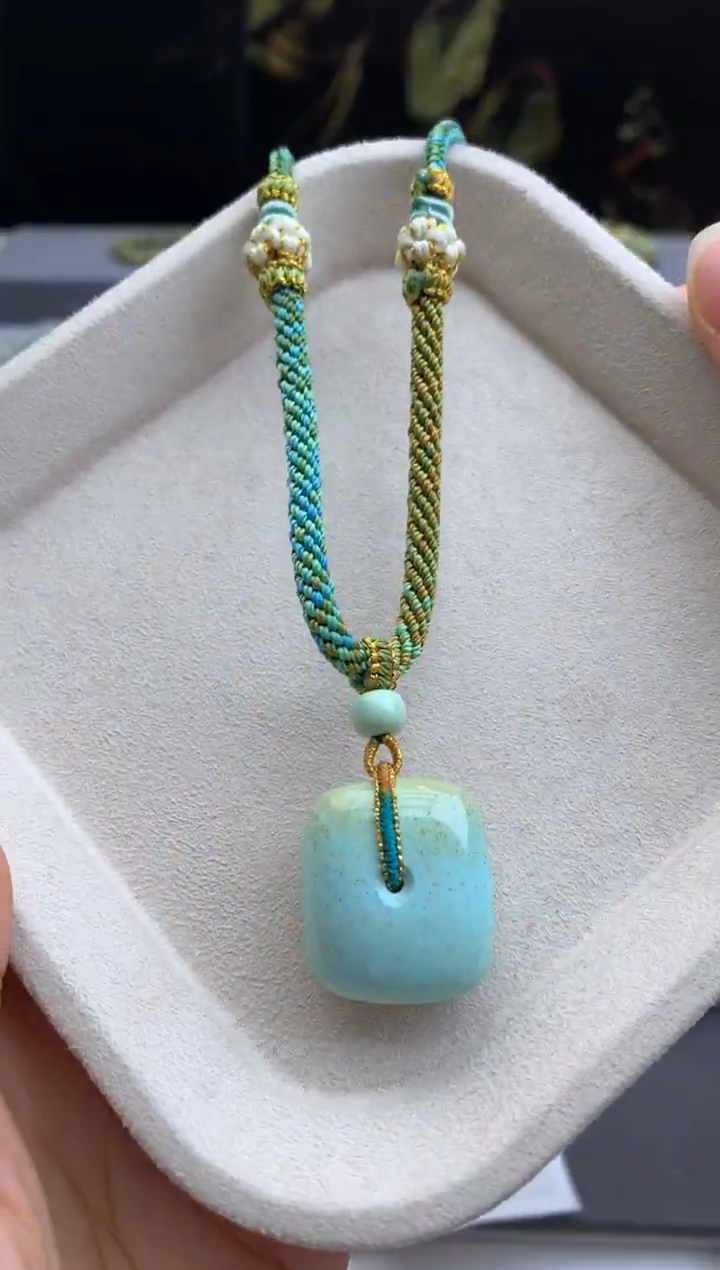 未镶嵌绿松石锁骨链茜.B85