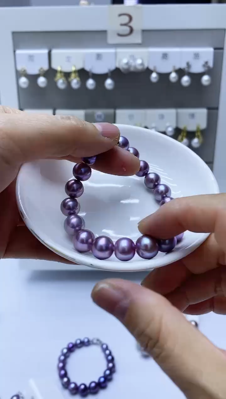 【闪购商品】淡水珍珠耳饰银S925镶嵌手链