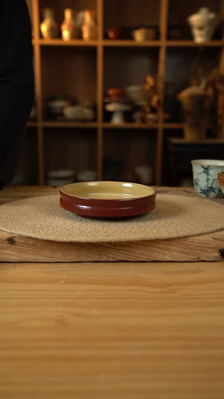 复古红系列的6英寸折腰盘1个