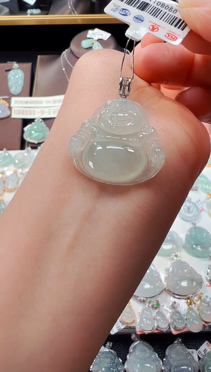 【闪购商品】翡翠吊坠(不含链)18K金镶嵌佛公吊坠