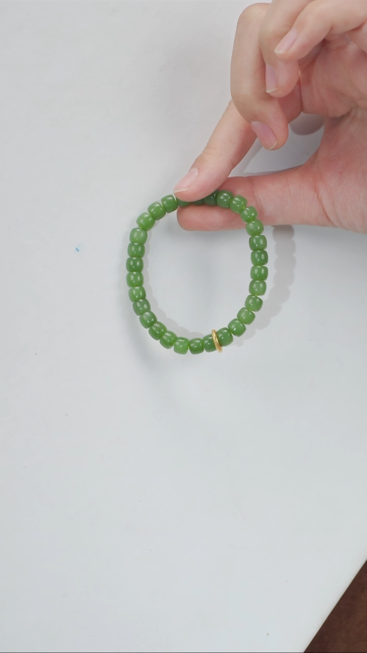 【闪购商品】和田玉手串18K金镶嵌手串