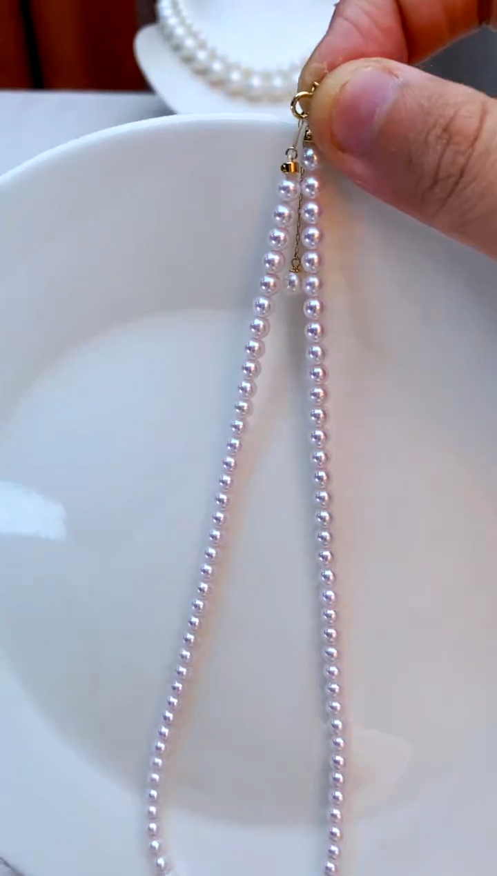 【闪购商品】淡水珍珠项链18K金镶嵌4.4-5