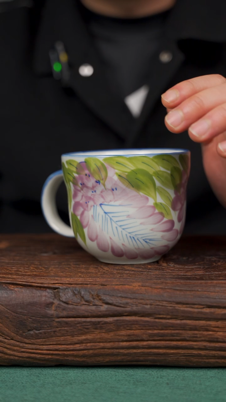 瓷片71寻一缕瓷香杯釉下手工手绘瓷器