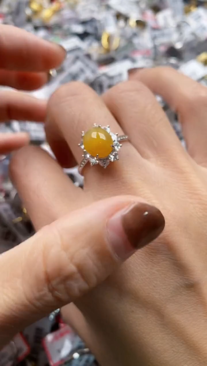 翡翠戒指银S925镶嵌888---1