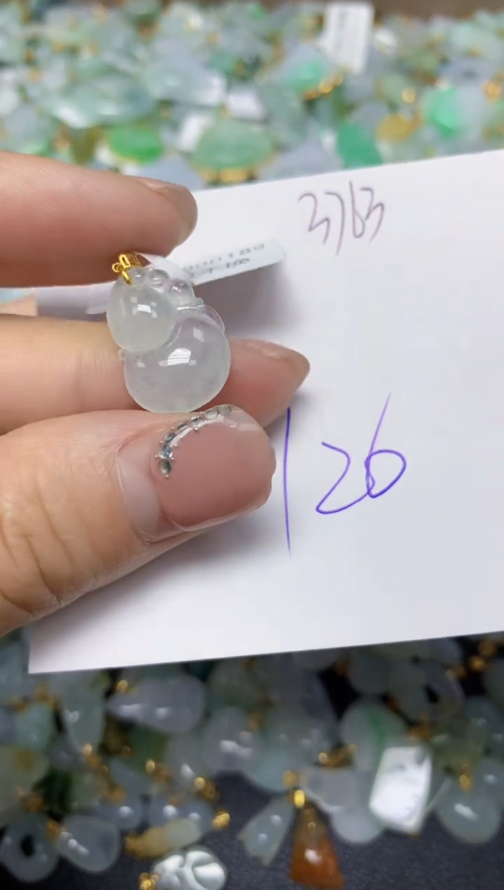 【闪购商品】翡翠挂件18K金镶嵌 天然翡翠A货