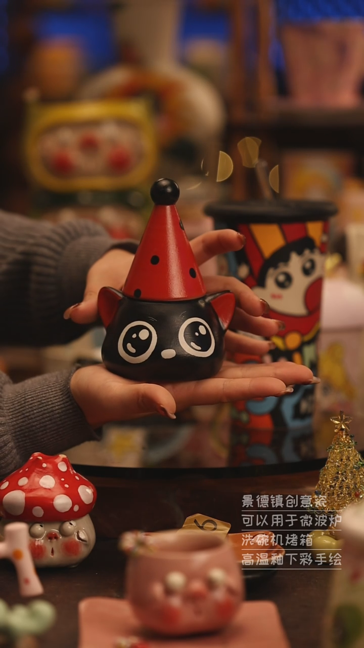 陶瓷景德镇可爱陶瓷釉下彩绘设计师款