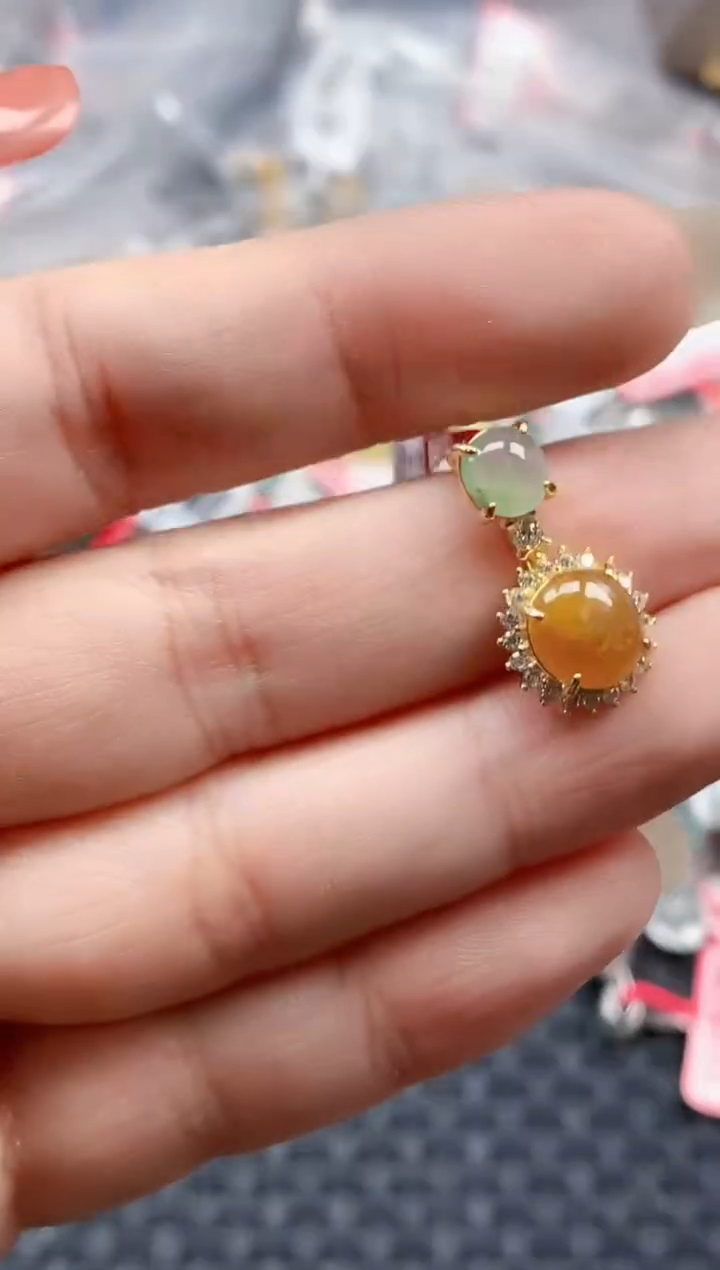 银S925镶嵌戒指翡翠天然A货缅甸翡翠