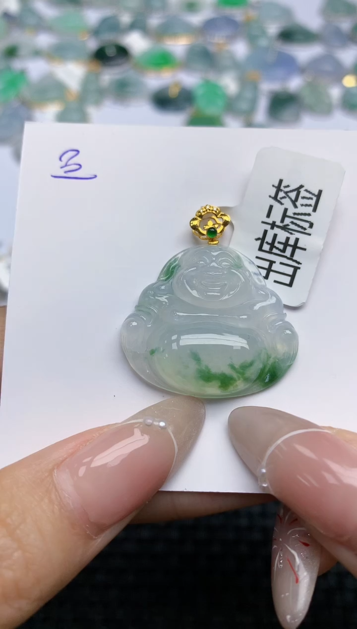 【闪购商品】翡翠颈饰18K金镶嵌 天然翡翠A货