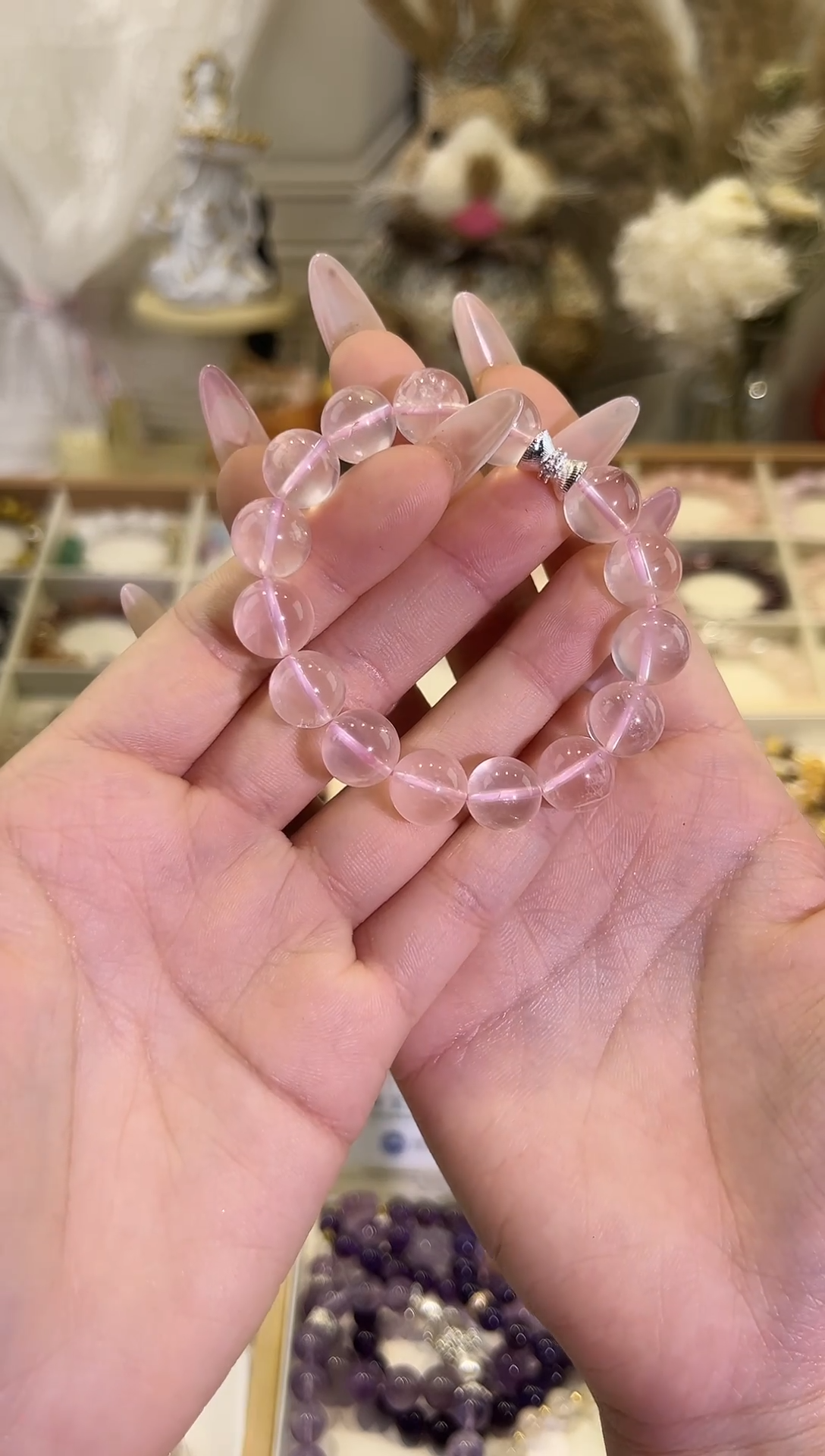 水晶手链未镶嵌粉水晶