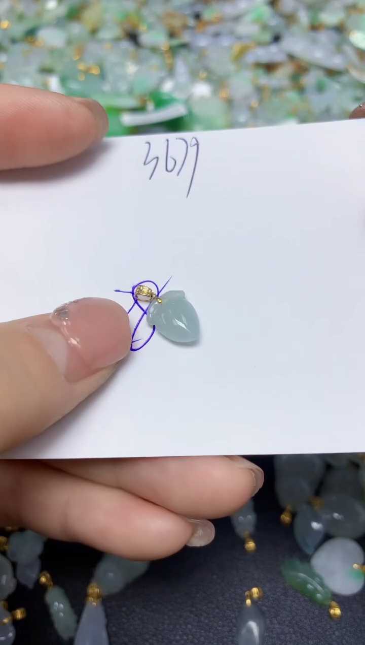 【闪购商品】翡翠挂件18K金镶嵌 天然翡翠A货