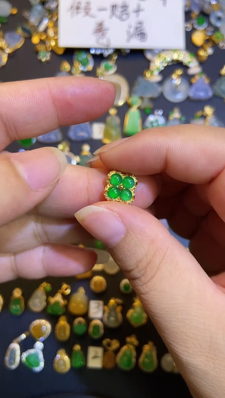 吊坠(不含链)银S925镶嵌翡翠1