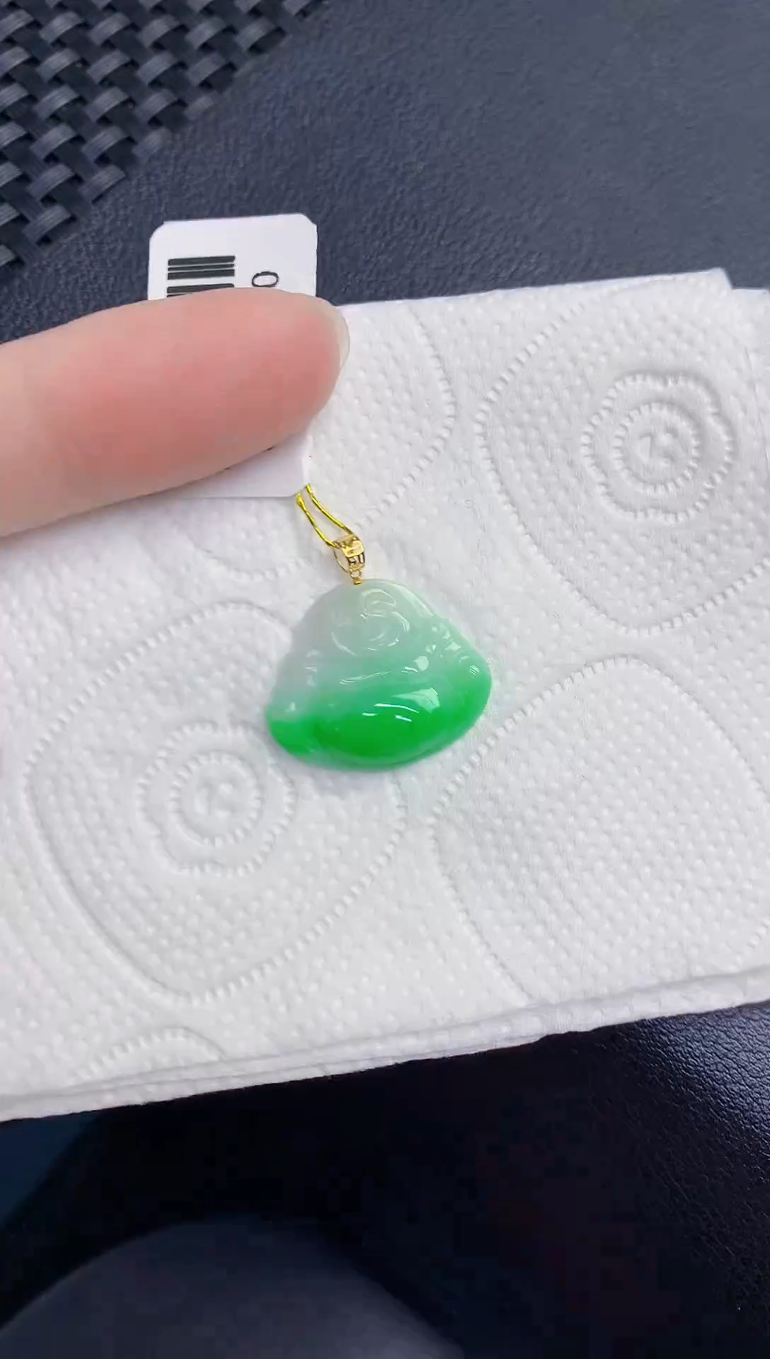 颈饰18K金镶嵌翡翠天然翡翠缅甸A货