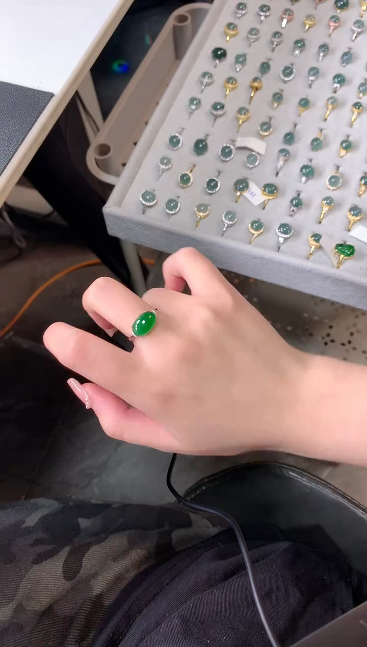 【闪购商品】翡翠戒指银S925镶嵌5214