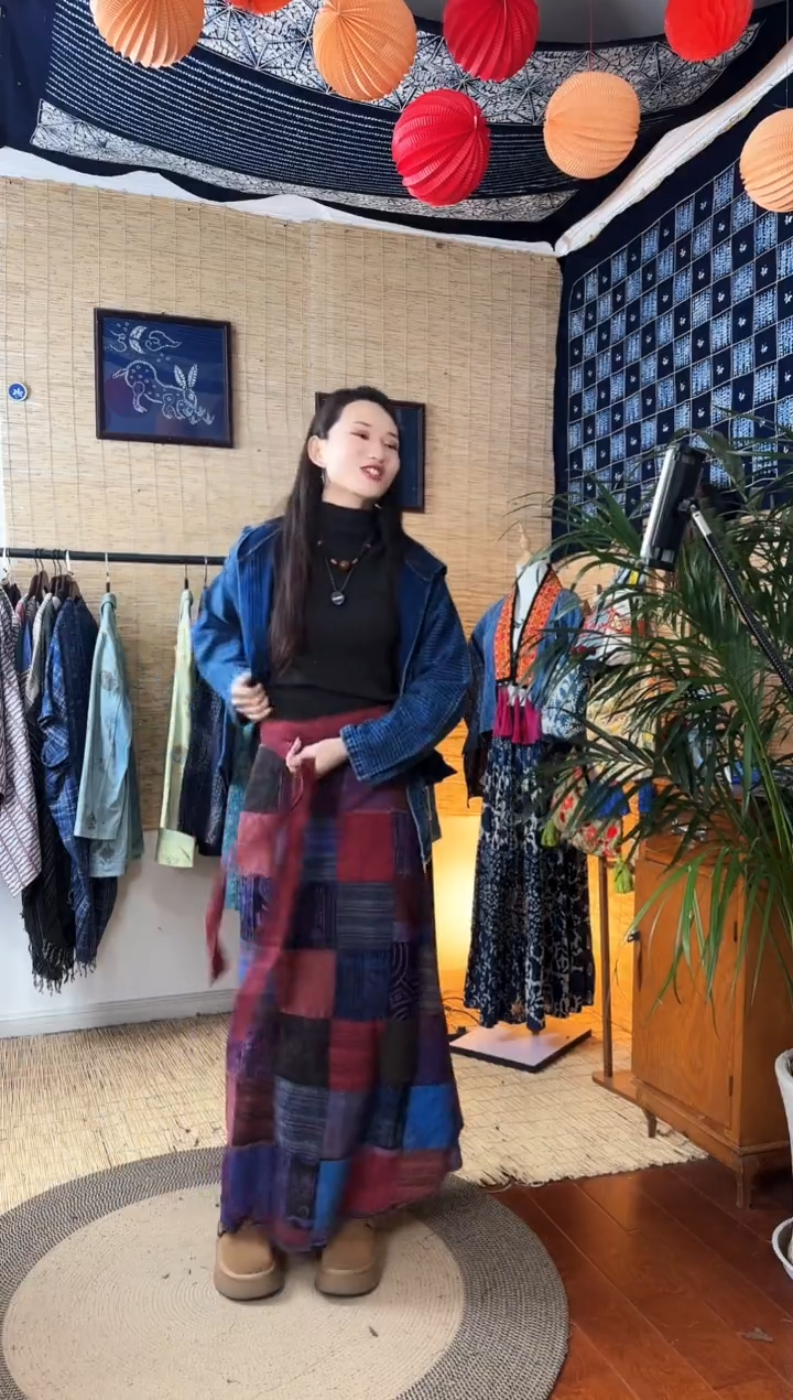 【闪购商品】设计师款拼接裹裙