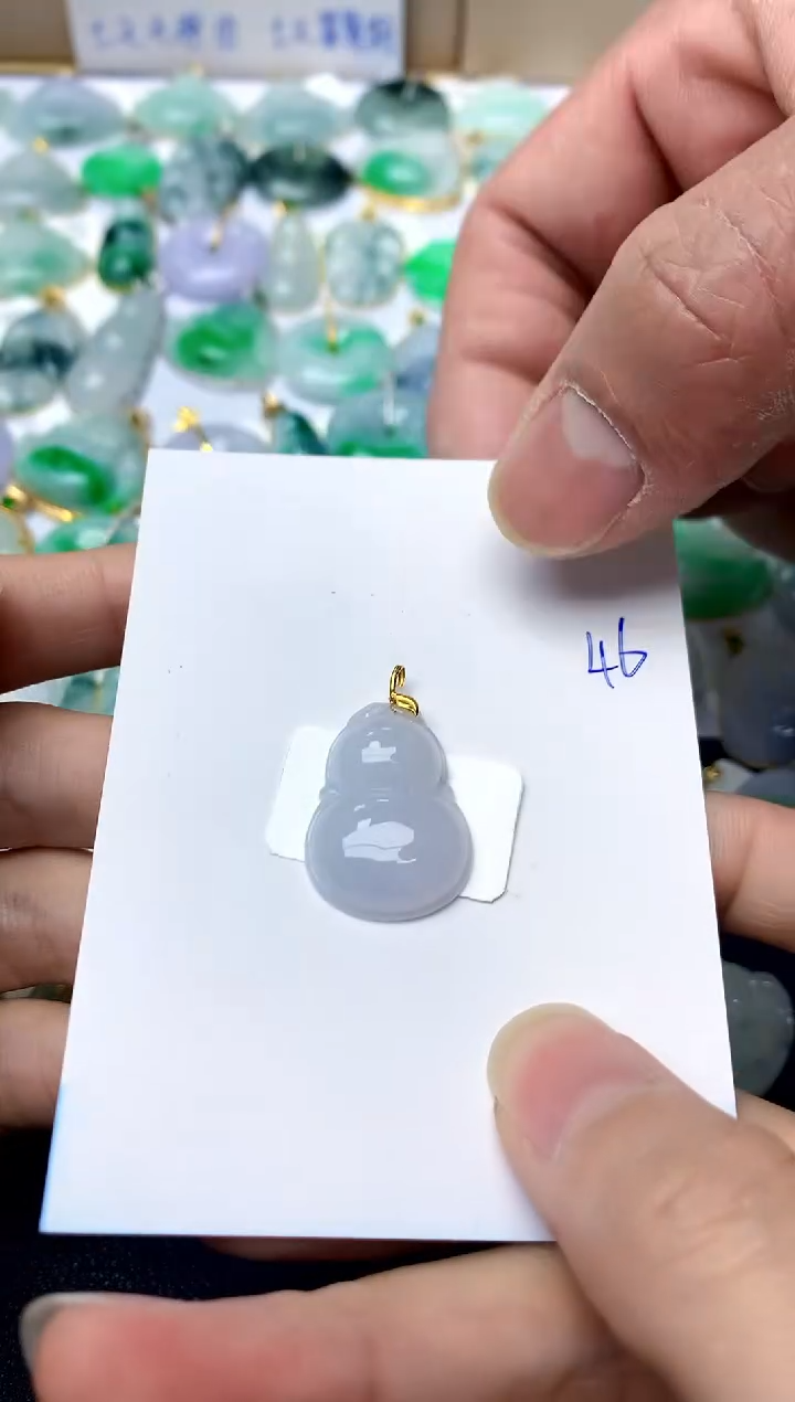 【闪购商品】翡翠颈饰18K金镶嵌46天然A货翡翠