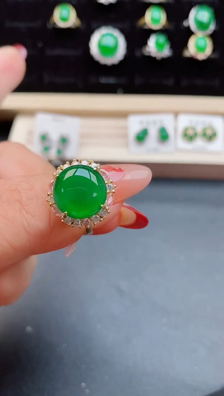 【闪购商品】翡翠戒指银S925镶嵌321321