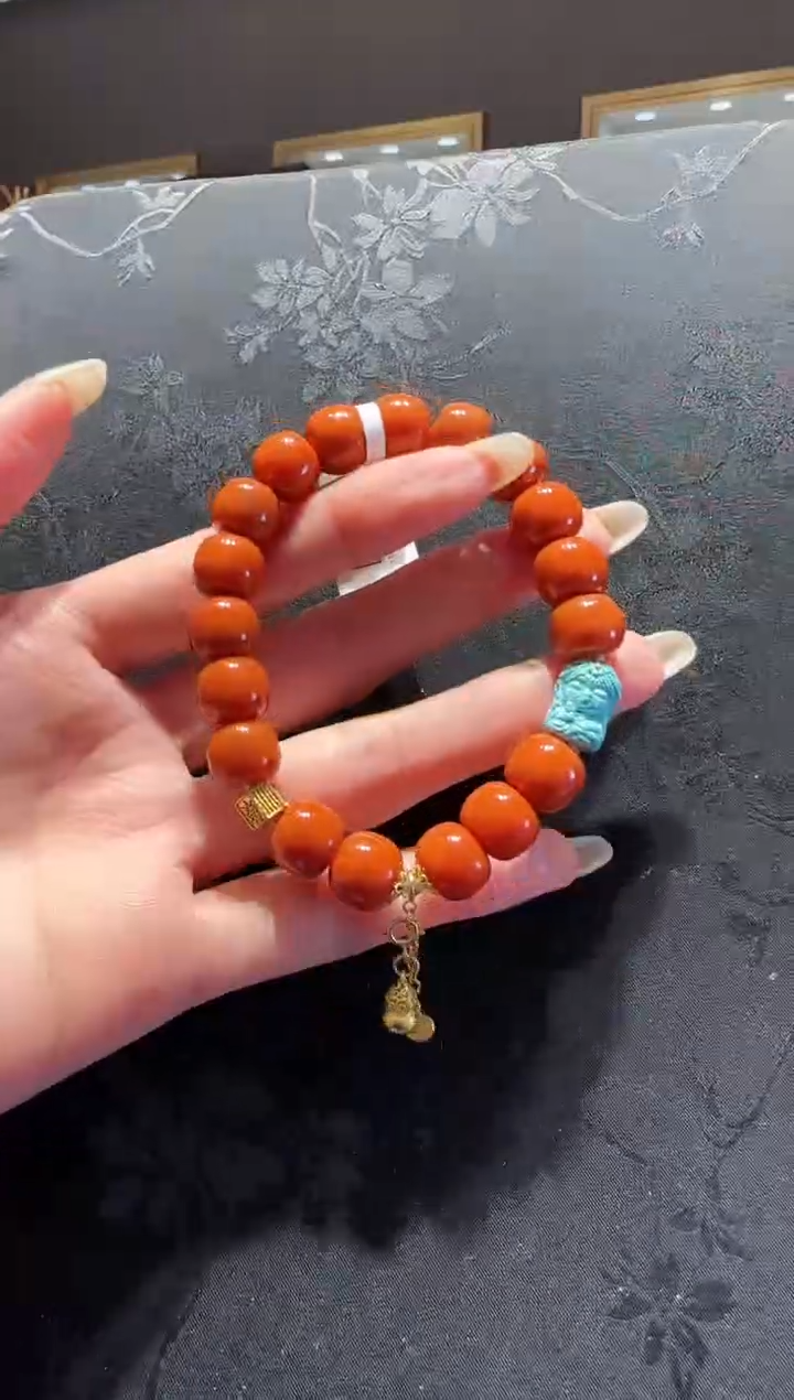 【闪购商品】南红玛瑙手串未镶嵌南红老型手串设计款