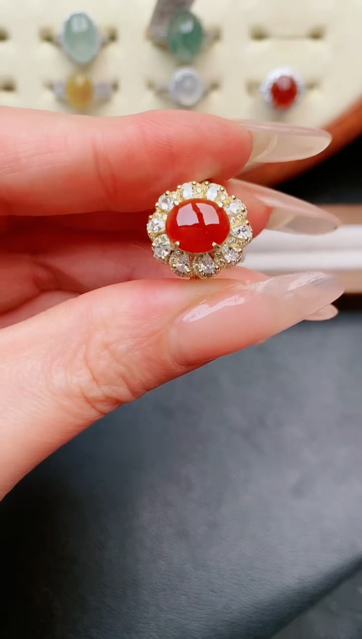 【闪购商品】翡翠戒指银S925镶嵌....