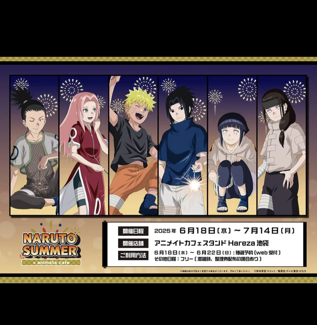 【现货】火影忍者A咖 夏日花火联名吧唧 火影复制线稿（默认代拆）