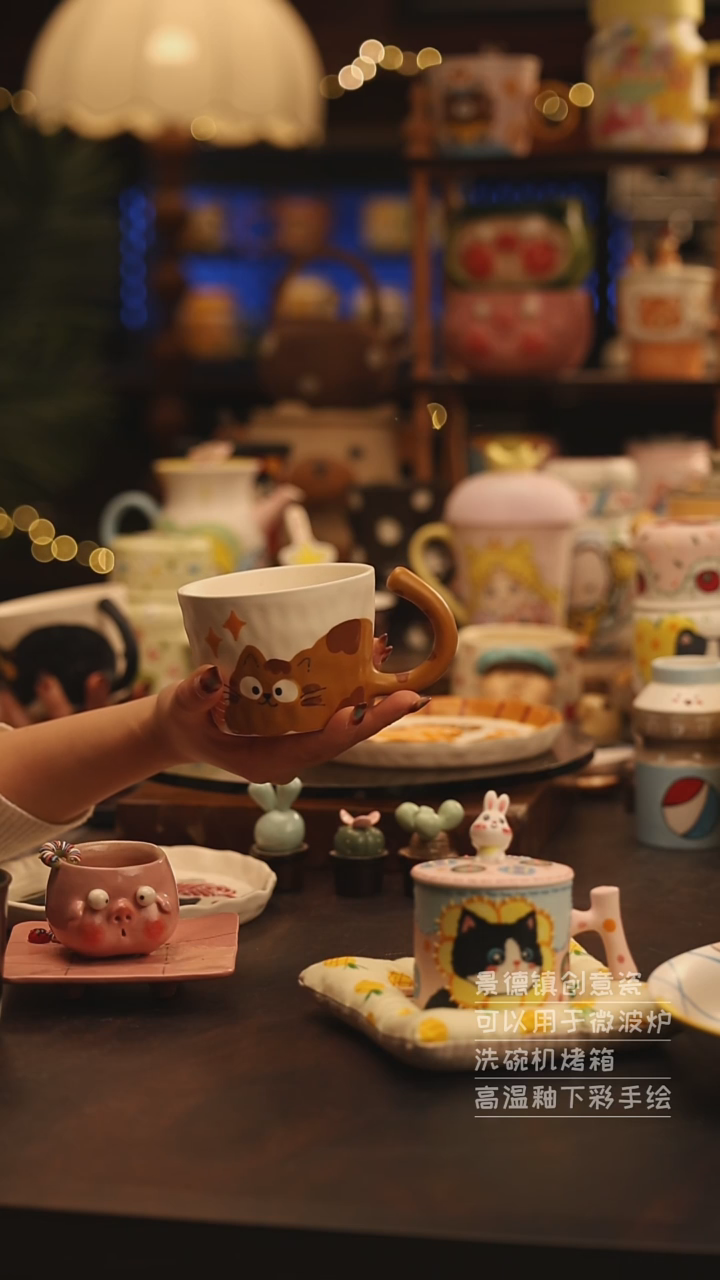陶瓷景德镇可爱陶瓷釉下彩绘设计师款
