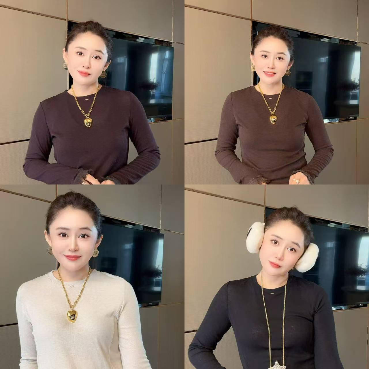 【女人味】拼接蕾丝打底衫1725002（小码衣长约53cm）