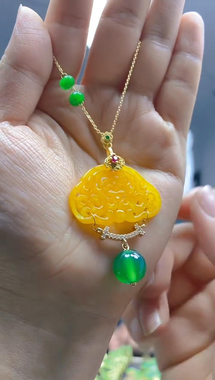 【闪购商品】翡翠耳饰合金0251翡翠锁骨链