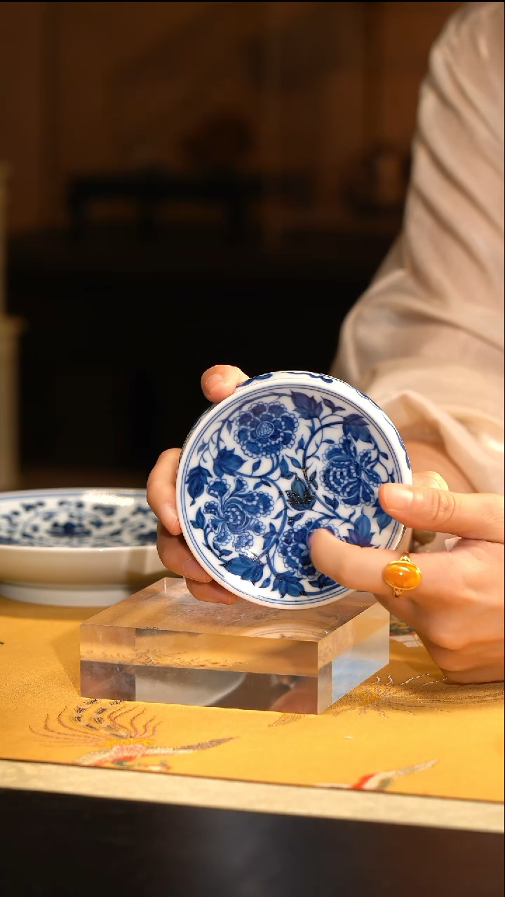 L红丰窑四相牡丹盖置